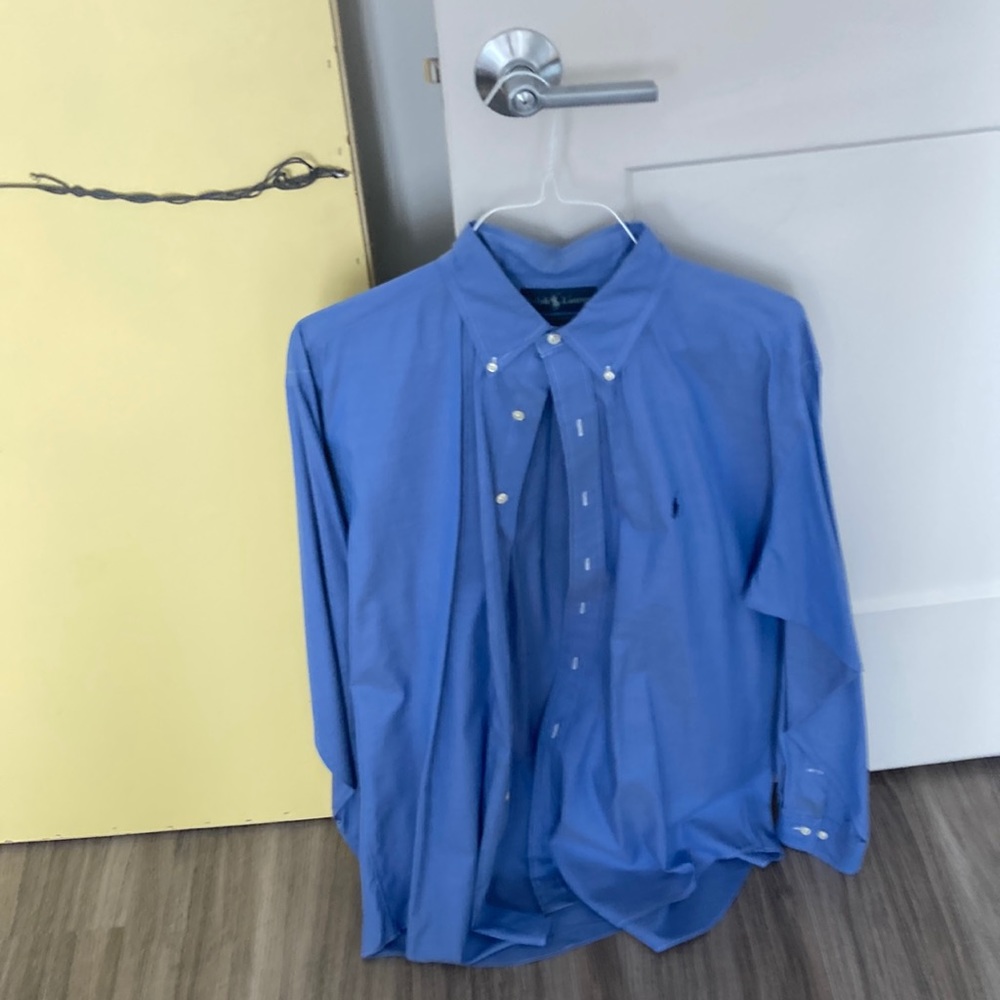 Ralph Lauren polo long sleeve bluue dress shirt 16 1/2 by 34/35